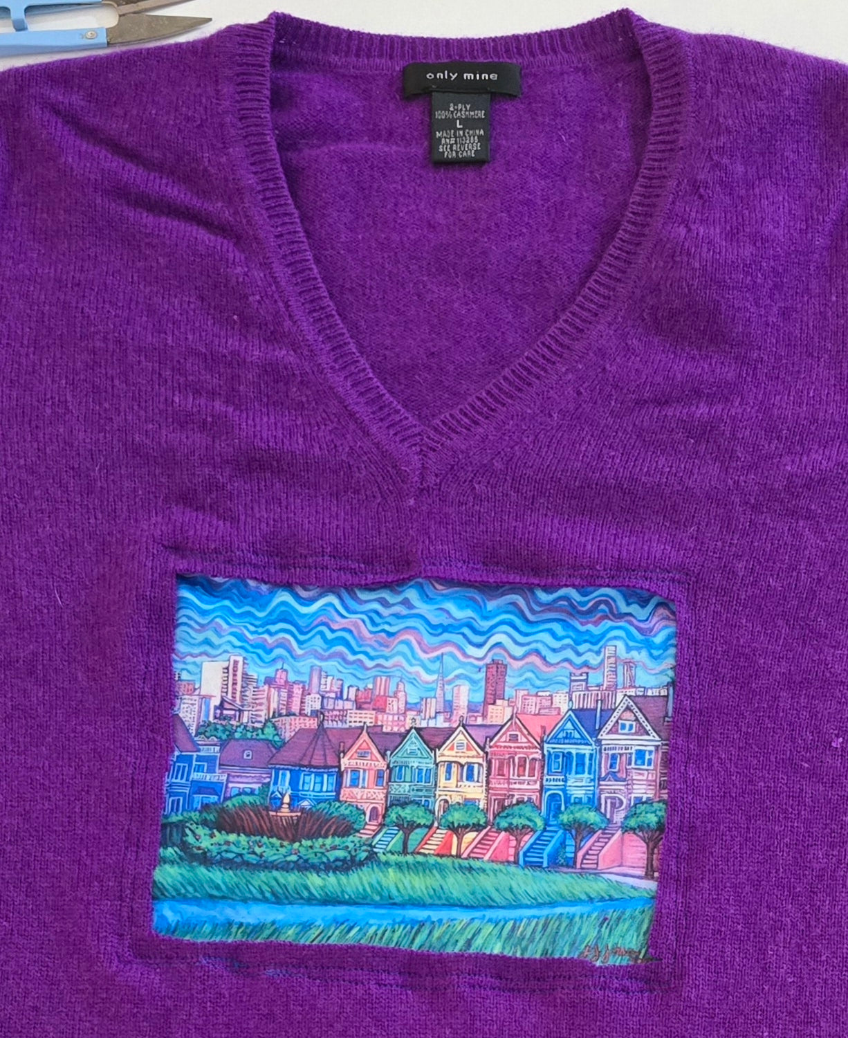 The Painted Ladies -Purple Cashmere Sweater