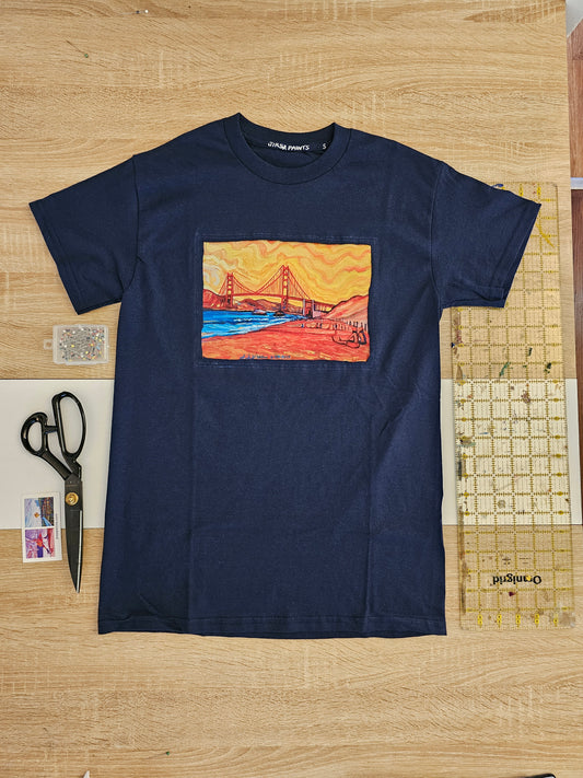 Baker Beach Daze- Navy T-Shirt
