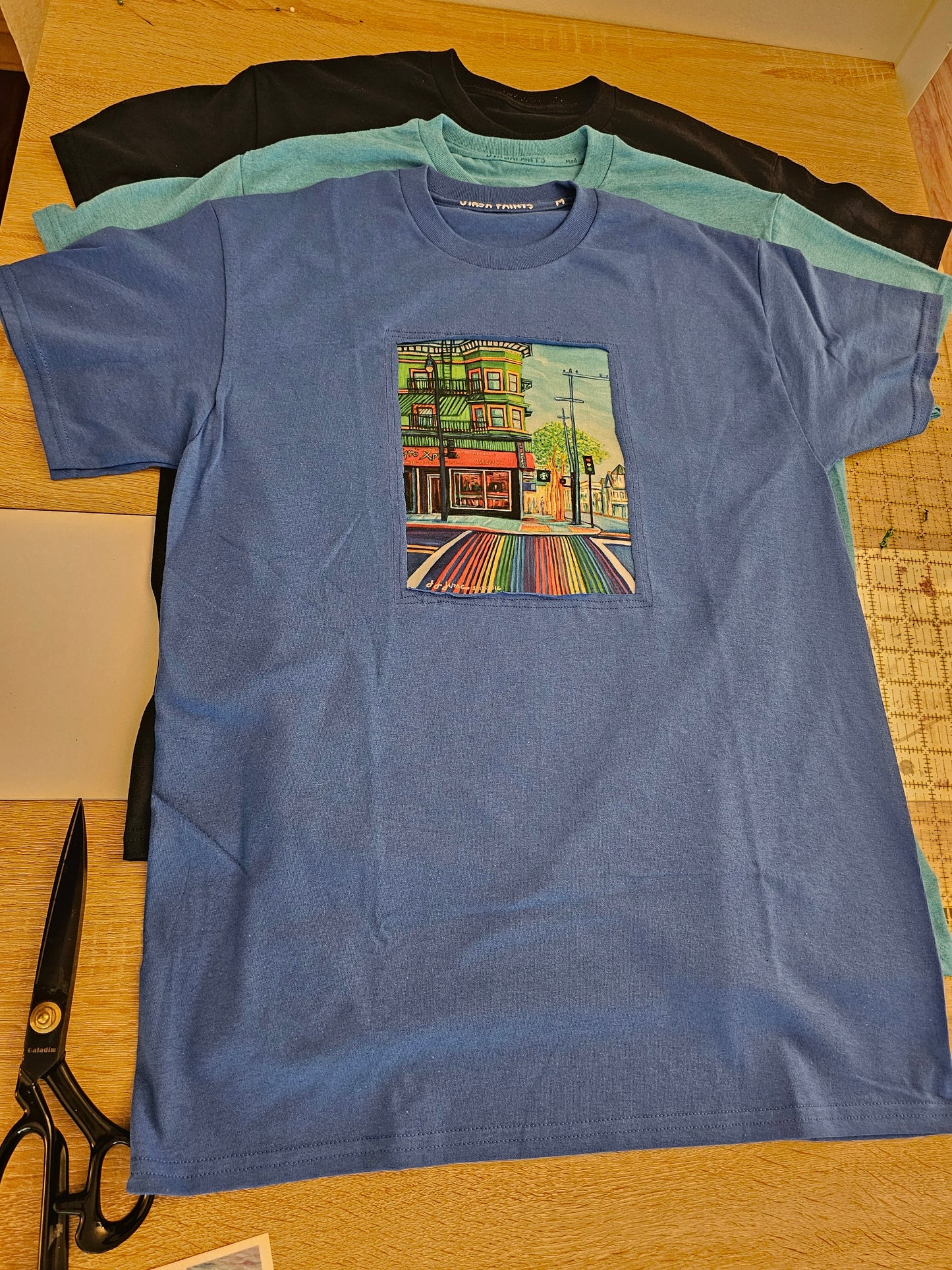 Rainbow Crosswalks-Blue T-shirt