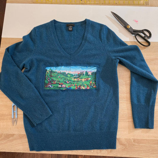 Luna's Dolores Park-Blue Cashmere Sweater